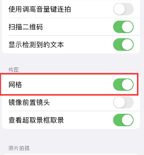 广华办事处苹果手机维修网点分享iPhone如何开启九宫格构图功能