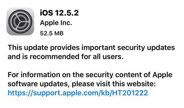 广华办事处苹果手机维修分享iOS12.5.2发布，建议所有老苹果用户安装 
